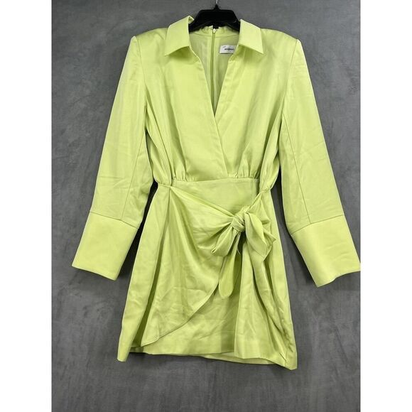 Anthropologie Misha Tie Front Mini Blazer Size 10 Green - Picture 2 of 12